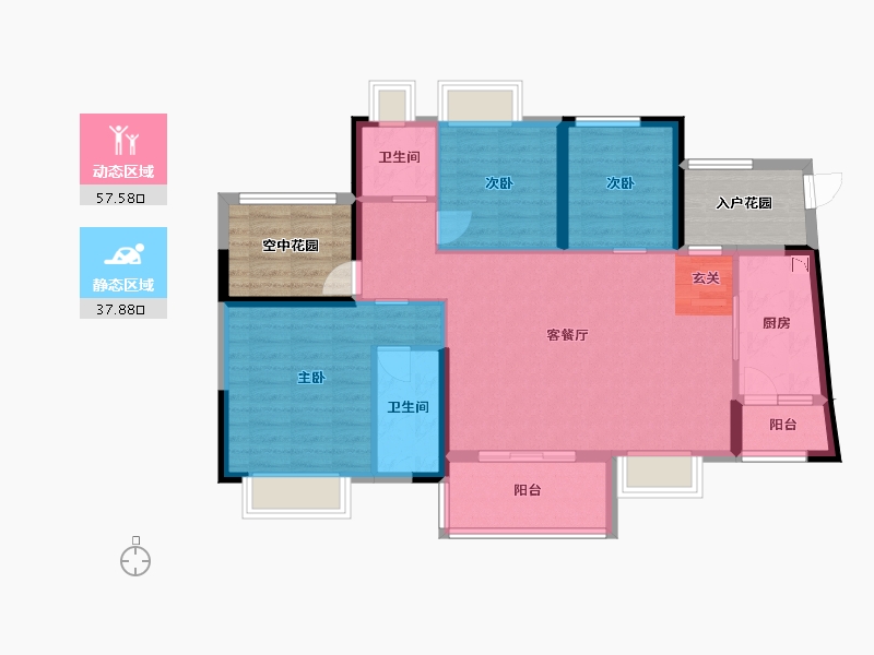 广东省-江门市-方圆・云山诗意（新会）-97.33-户型库-动静分区