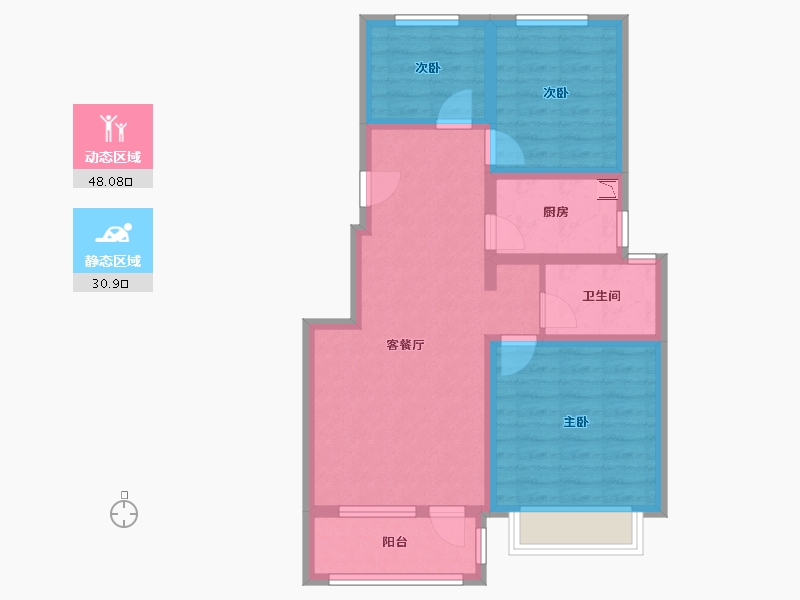 河北省-张家口市-蓝光-69.07-户型库-动静分区