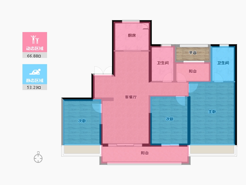 浙江省-温州市-温州吾悦广场・澜悦府-110.70-户型库-动静分区