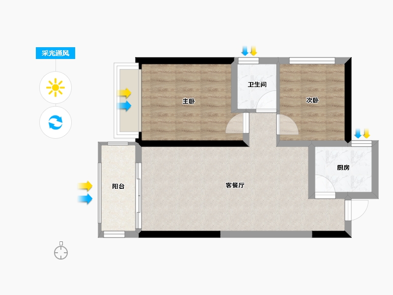 广西壮族自治区-桂林市-那山那水-54.75-户型库-采光通风