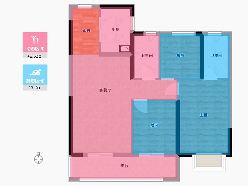 湖北省-武汉市-绿地大都会-72.91-户型库-动静分区