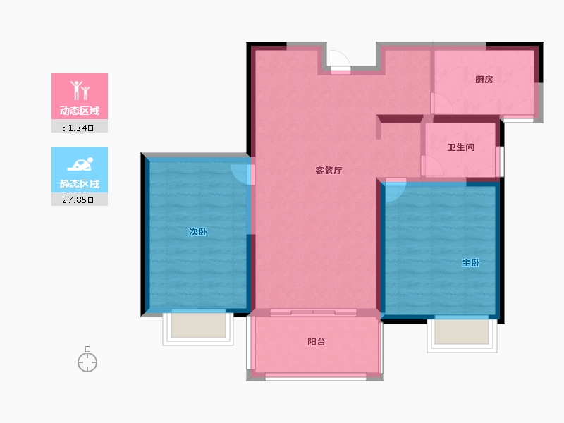 江苏省-南京市-滨江雅园-70.39-户型库-动静分区