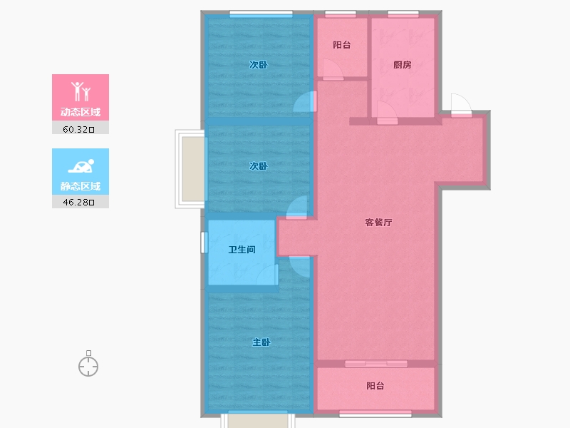 山东省-泰安市-开元盛世裕园-95.00-户型库-动静分区