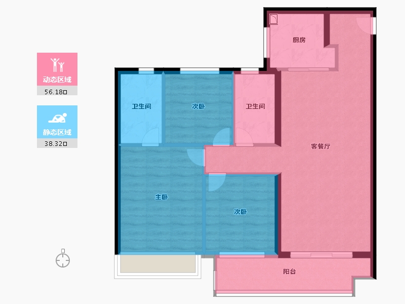 江苏省-南京市-保利观棠和府-84.80-户型库-动静分区