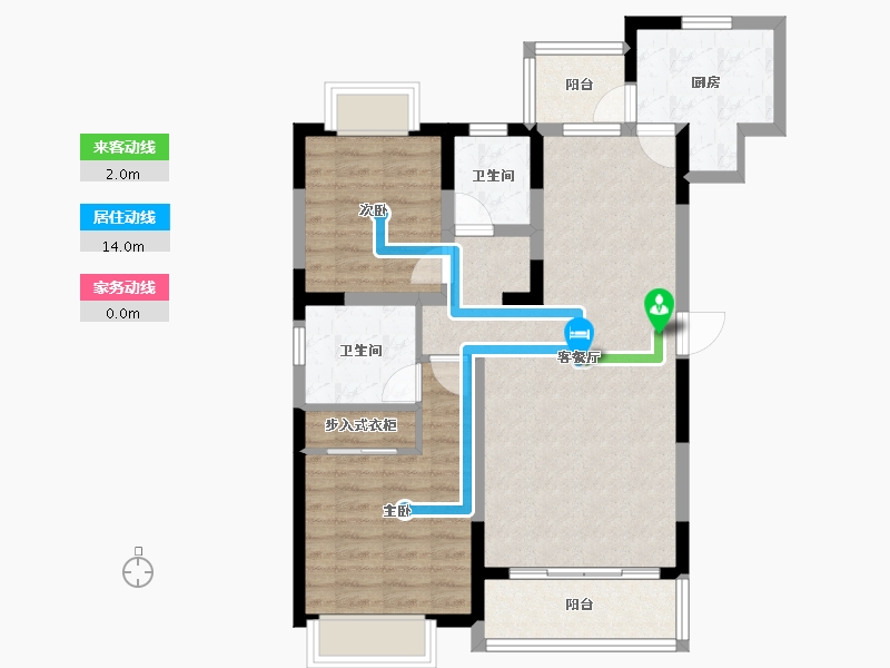 上海-上海市-阳光雅轩-80.00-户型库-动静线