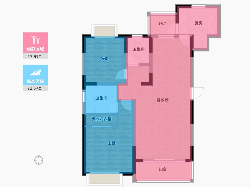 上海-上海市-阳光雅轩-80.00-户型库-动静分区