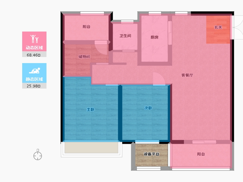 河南省-南阳市-新旭・京华府-87.06-户型库-动静分区