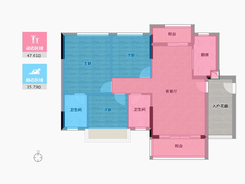 广东省-中山市-碧桂园佳诚新仕界-82.21-户型库-动静分区