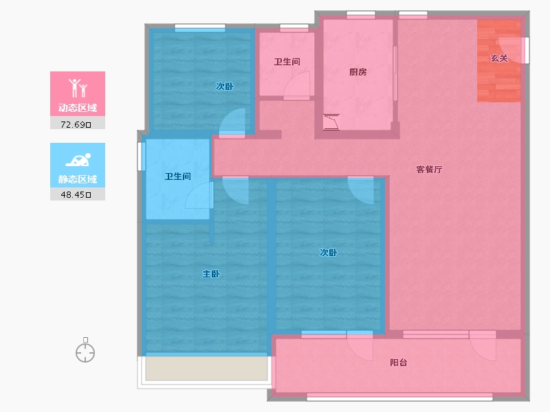 山东省-青岛市-海信灵山湾-108.08-户型库-动静分区