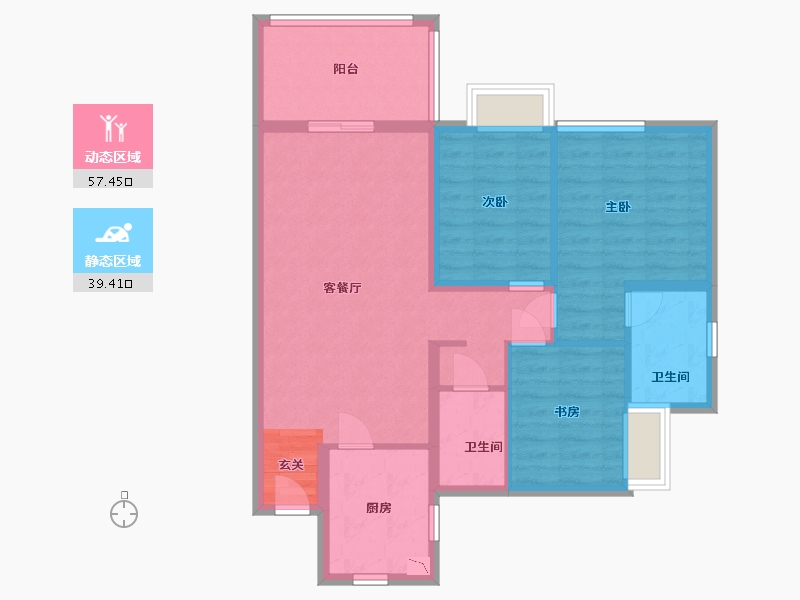 海南省-三亚市-三亚新华联・奥林匹克花园-86.39-户型库-动静分区