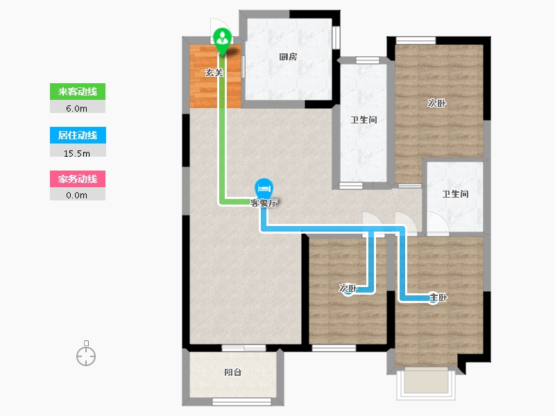 河北省-廊坊市-绿宸・汤泉华府-95.20-户型库-动静线