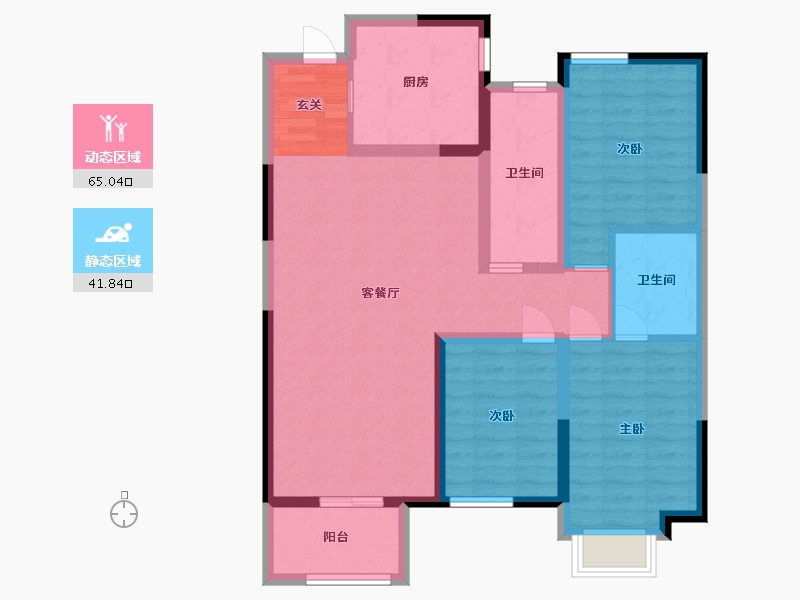 河北省-廊坊市-绿宸・汤泉华府-95.20-户型库-动静分区