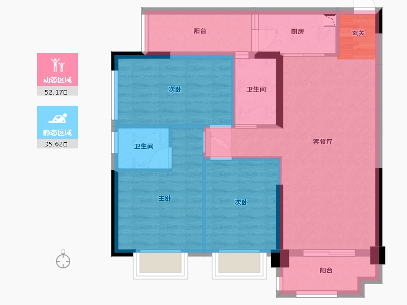 广西壮族自治区-南宁市-鑫邦华府-77.96-户型库-动静分区