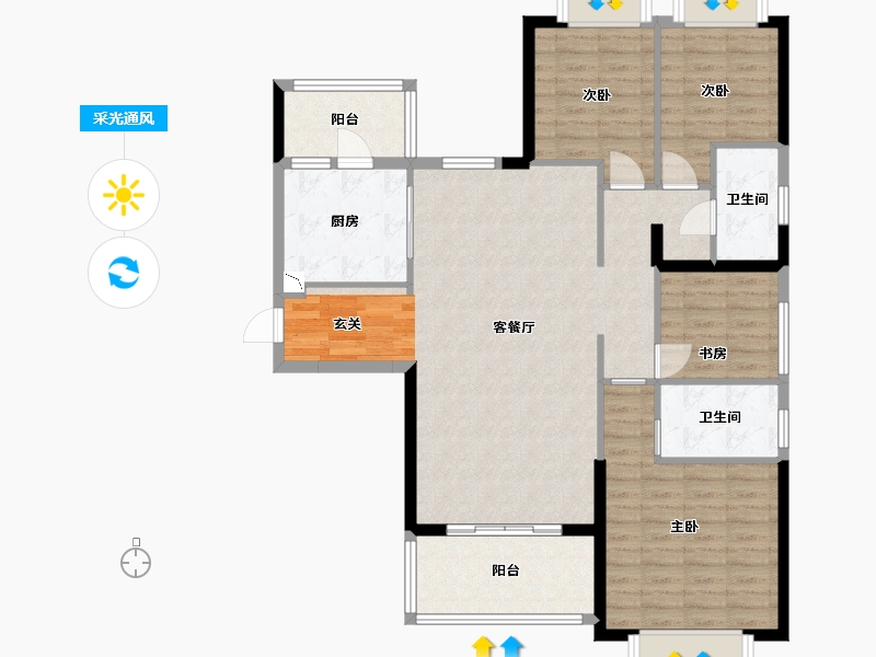 广西壮族自治区-南宁市-南宁恒大悦龙台-111.20-户型库-采光通风