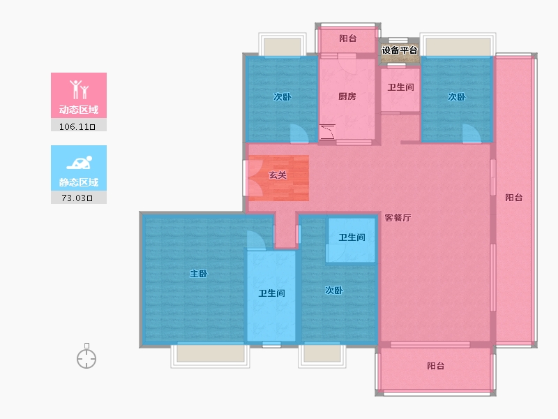 广西壮族自治区-南宁市-阳光城江山�Z原-162.78-户型库-动静分区