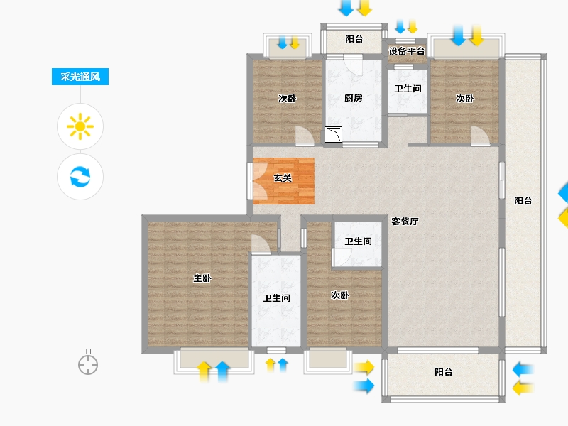 广西壮族自治区-南宁市-阳光城江山�Z原-162.78-户型库-采光通风