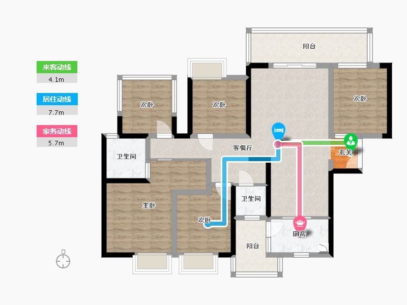 广西壮族自治区-南宁市-路桥壮美山湖-114.50-户型库-动静线