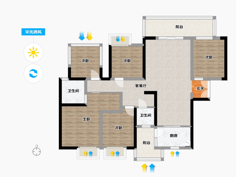 广西壮族自治区-南宁市-路桥壮美山湖-114.50-户型库-采光通风