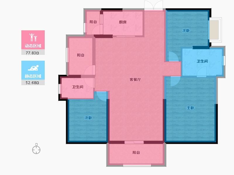 广东省-惠州市-中航维拉庄园-117.60-户型库-动静分区