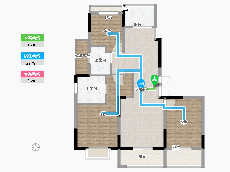 浙江省-台州市-杨帆泊悦-103.07-户型库-动静线