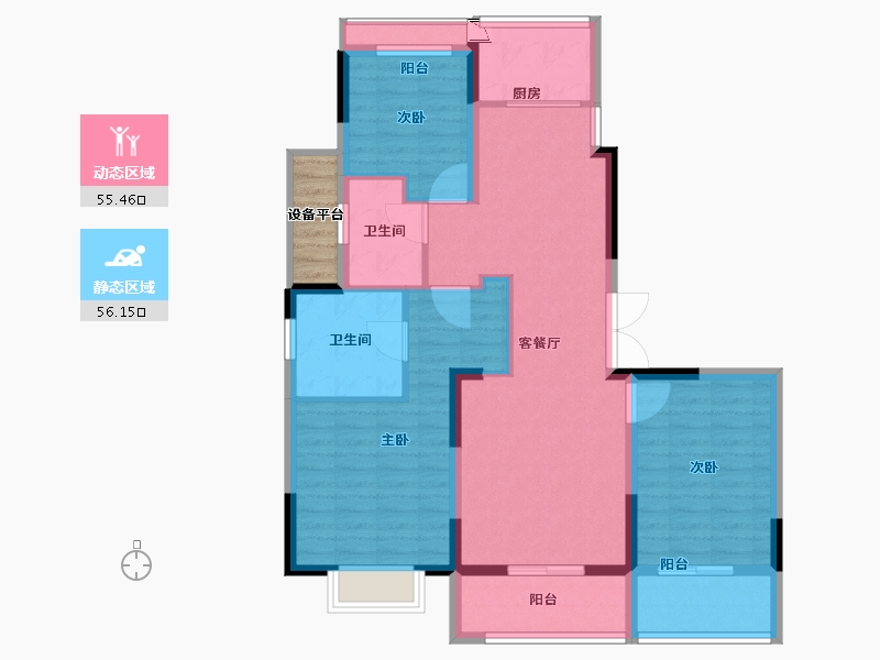 浙江省-台州市-杨帆泊悦-103.07-户型库-动静分区