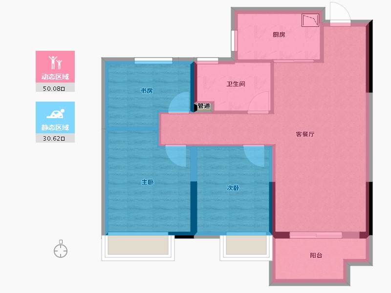 安徽省-芜湖市-融创金地童话森林-72.00-户型库-动静分区