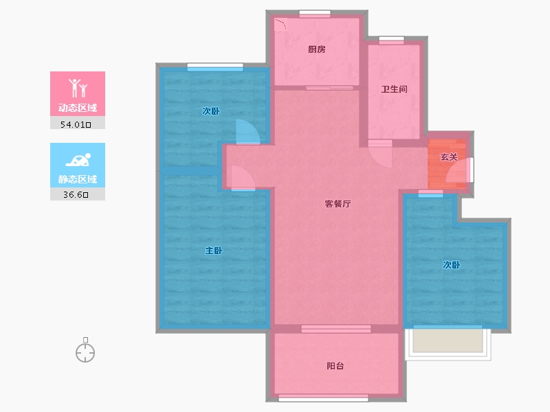 山东省-青岛市-海信文墨里-80.00-户型库-动静分区