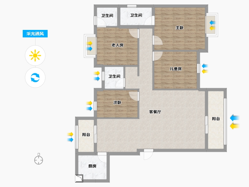 福建省-泉州市-桃源天骄-117.73-户型库-采光通风