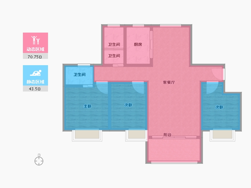 河南省-信阳市-金诚・东方花园-102.34-户型库-动静分区