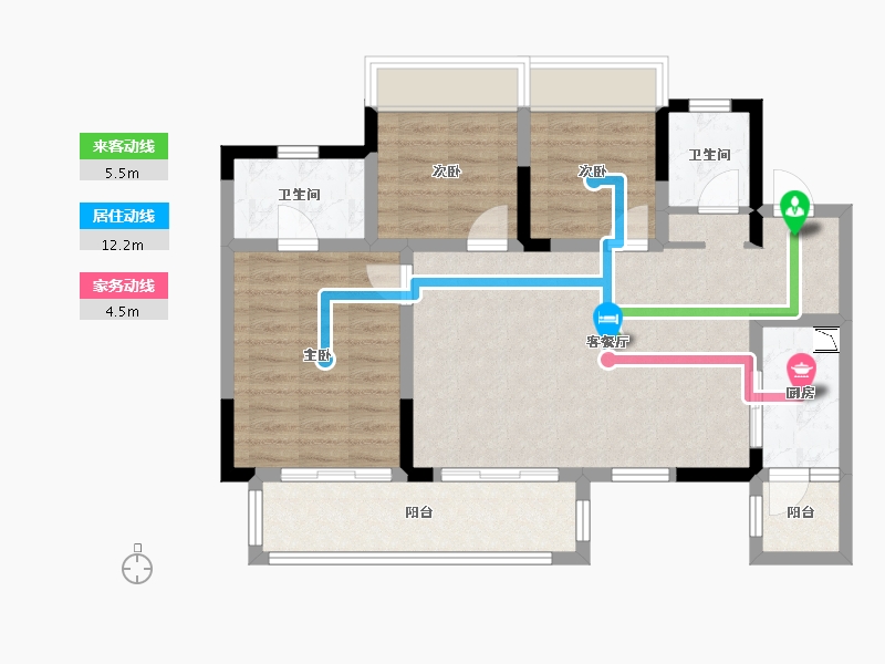 四川省-遂宁市-金科・集美天宸-82.96-户型库-动静线