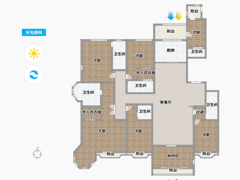 山东省-青岛市-青岛星河湾-343.22-户型库-采光通风