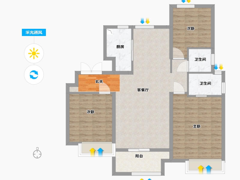 山东省-青岛市-鲁商学府-93.60-户型库-采光通风