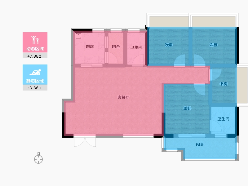 四川省-遂宁市-临江学府-80.60-户型库-动静分区