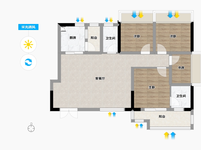 四川省-遂宁市-临江学府-80.60-户型库-采光通风