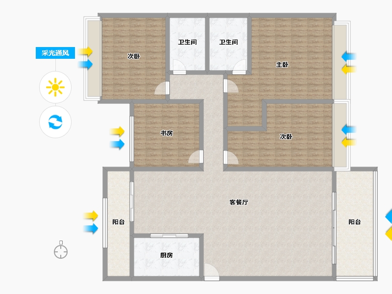 广东省-韶关市-韶关碧桂园-200.00-户型库-采光通风