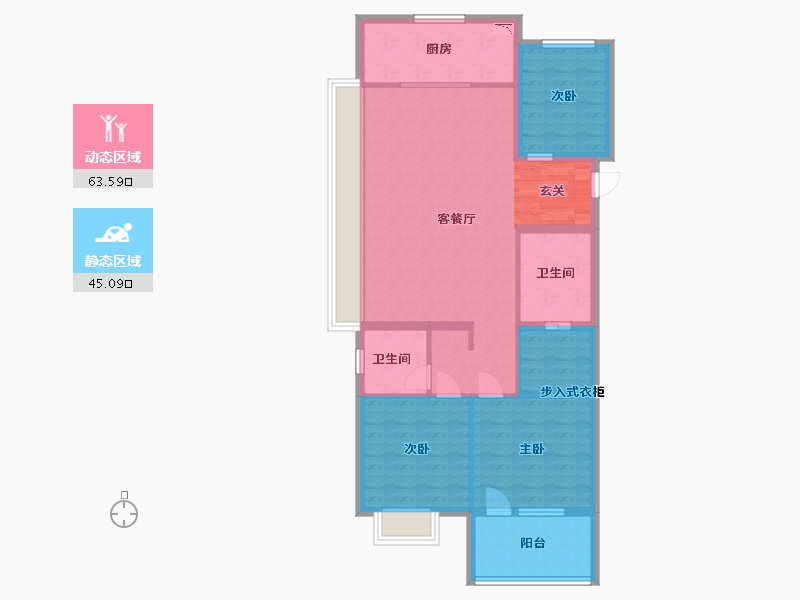 山东省-威海市-蓝光雍锦湾-97.60-户型库-动静分区