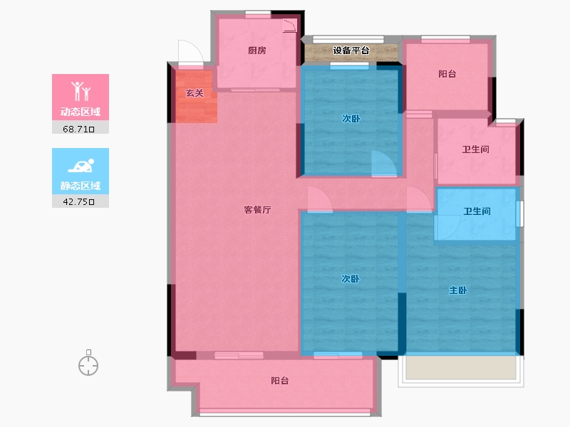 安徽省-马鞍山市-奥克斯姑溪锦域-101.59-户型库-动静分区