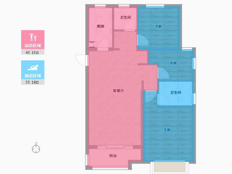 河北省-保定市-天业悦山湖-71.69-户型库-动静分区