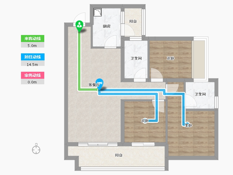 四川省-遂宁市-遂宁健康城・圣平澜岸-75.47-户型库-动静线