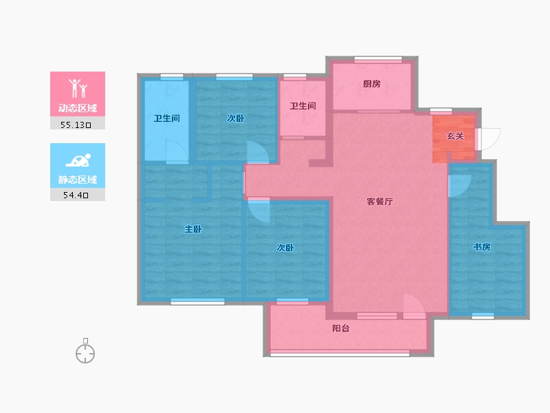 辽宁省-大连市-西府御棠-97.47-户型库-动静分区