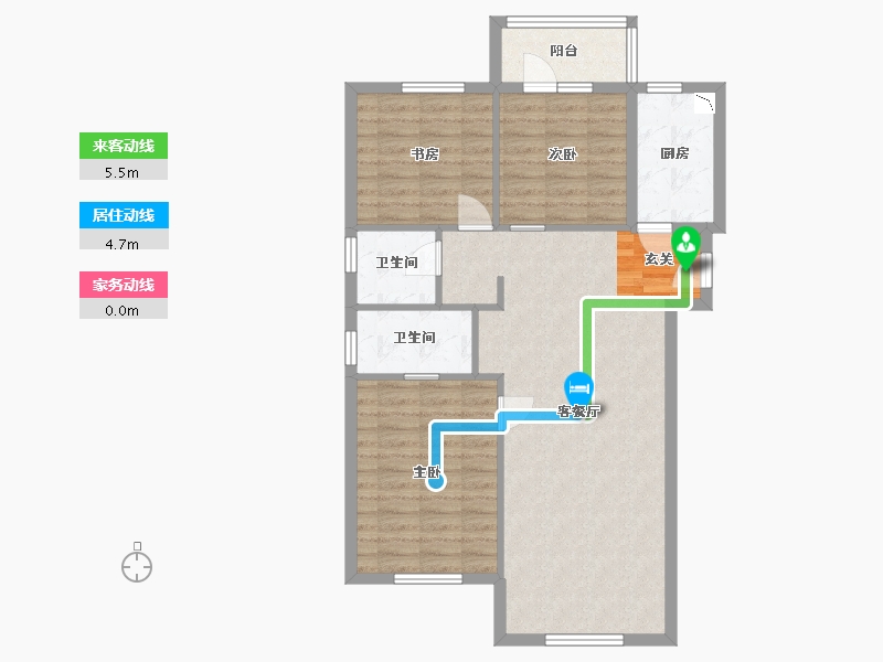 辽宁省-大连市-保利熙悦-87.62-户型库-动静线