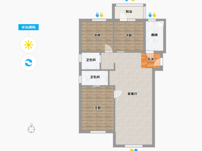 辽宁省-大连市-保利熙悦-87.62-户型库-采光通风