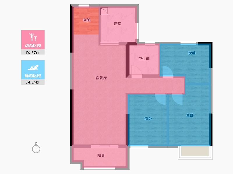 山东省-威海市-荣成碧桂园梧桐府-84.80-户型库-动静分区