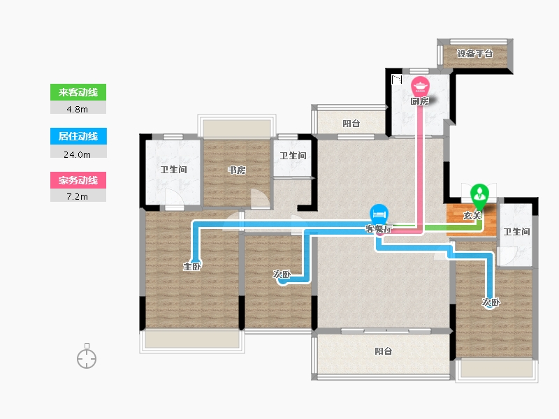 江苏省-南通市-碧桂园・桃李江山-148.00-户型库-动静线