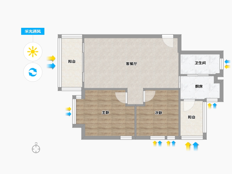 广东省-广州市-南北广场-62.18-户型库-采光通风