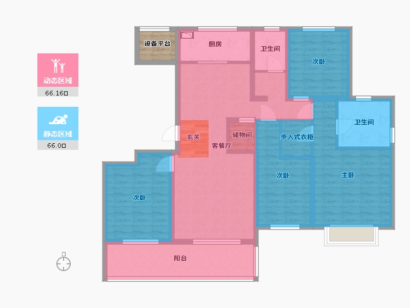 江苏省-南通市-仁恒公园世纪-120.00-户型库-动静分区