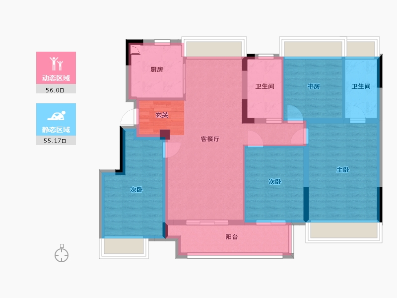 江苏省-南通市-卓越悦宸-99.20-户型库-动静分区