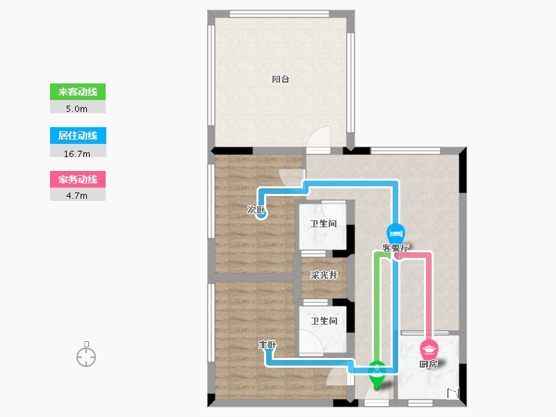 广东省-汕头市-黄金海岸花园三区-82.40-户型库-动静线