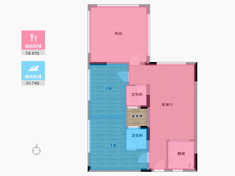 广东省-汕头市-黄金海岸花园三区-82.40-户型库-动静分区