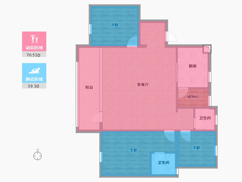 辽宁省-沈阳市-融创城-98.00-户型库-动静分区